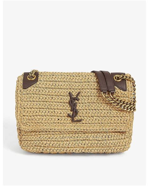 ysl raffia clutch|ysl niki raffia bag.